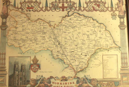 Yorkshire North Riding Map 1840`s By Thomas Moule Framed Print.