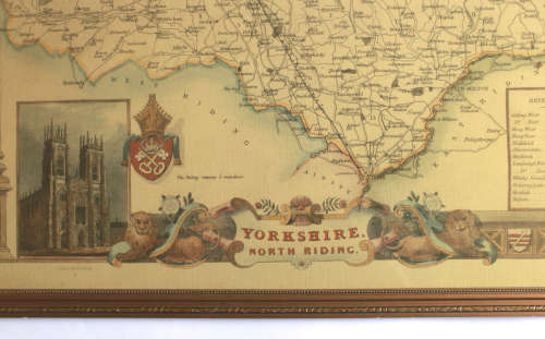 Yorkshire North Riding Map 1840`s By Thomas Moule Framed Print.