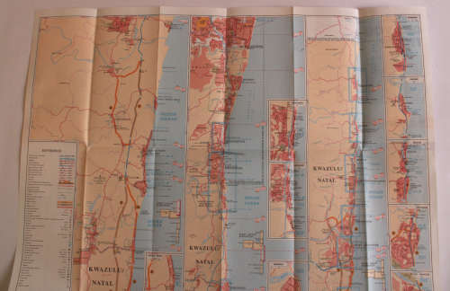 Three Vintage Folded AA Road Maps PE 1992/KZN Coast and Hinterland 1995/Transvaal Area 1995