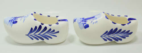 Pair Of Delft Clog Ashtrays