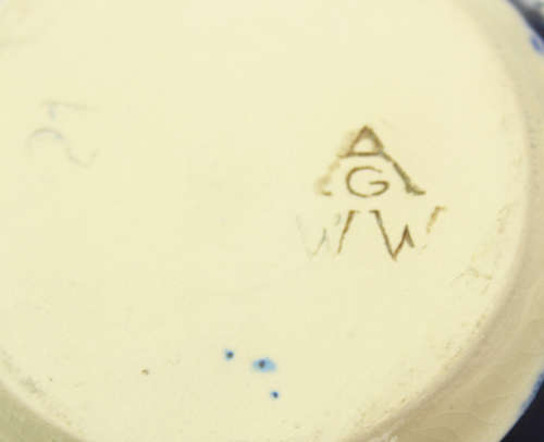 Vintage Wick-Werke Rhein Castles Stoneware Ornamental Mug in Cobalt Blue.