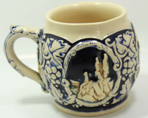 Rheinhold Merkelbach Rhein Castles Stoneware Ornamental Mug in Cobalt Blue