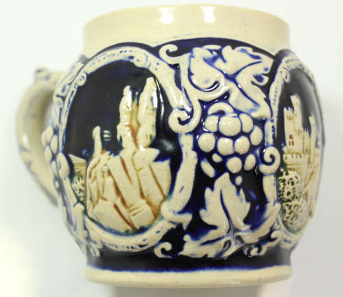 Rheinhold Merkelbach Rhein Castles Stoneware Ornamental Mug in Cobalt Blue
