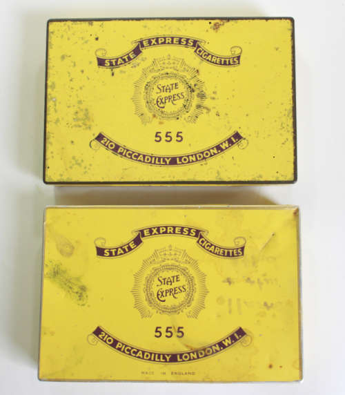 Vintage Pair of State Express 555 Cigarette Tins