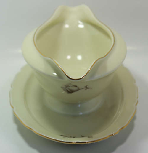 Vintage Gravy Boat with Fixed Underplate by C T Tielsch-Altwasser 1935 Germany