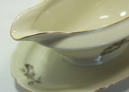 Vintage Gravy Boat with Fixed Underplate by C T Tielsch-Altwasser 1935 Germany