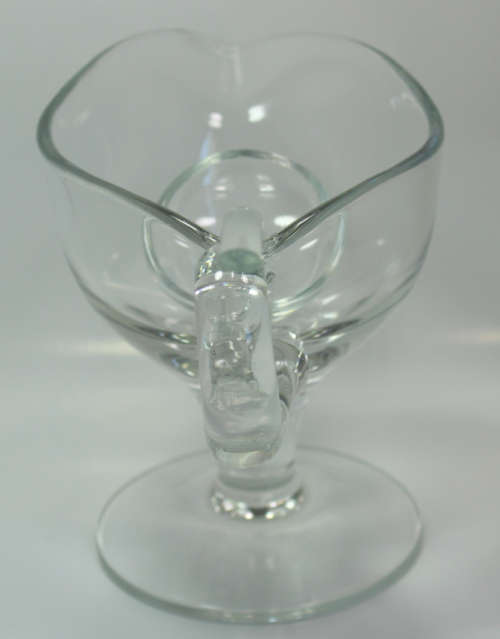 2 Piece Set Footed Clear Glass Sauce Bowl and Ladle