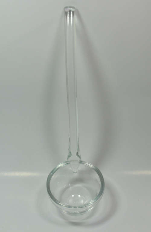 2 Piece Set Footed Clear Glass Sauce Bowl and Ladle