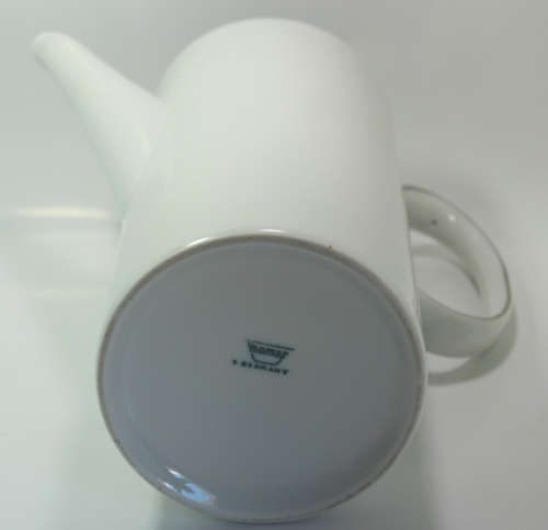 Tall Gloss White China Coffee Pot Medaillon Platinum Band by Thomas Germany