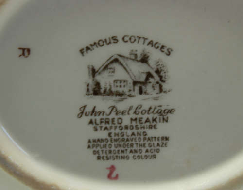 Vintage Alfred Meakin Famous Cottages Series Gravy Boat and Saucer