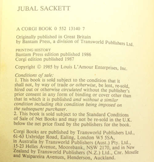 Jubal Sackett by Louis L`Amour Softcover Book