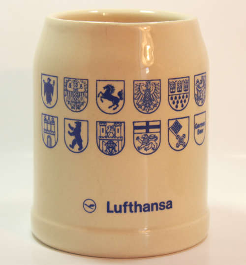 Pair of 1980`s 300ML Lufthansa Stoneware Beer Mugs