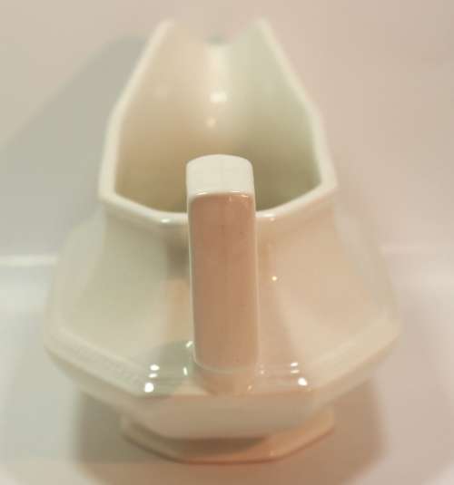 Octagonal Styled White Ironstone `Heritage White` Pattern Johnson Bros Gravy Boat