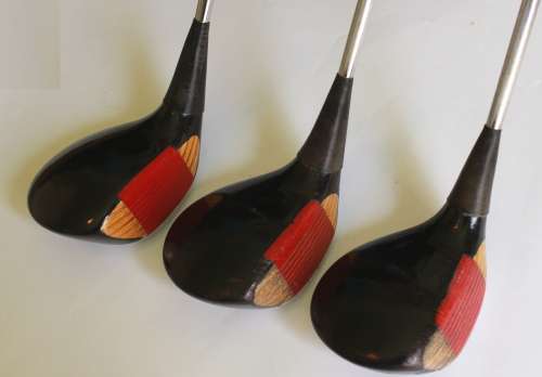 Vintage Golf Set of Ping Eye 2 Wooden Drivers, 1, 3 and 5 Black Dot by Karsten Mfg