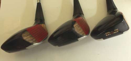 Vintage Golf Set of Ping Eye 2 Wooden Drivers, 1, 3 and 5 Black Dot by Karsten Mfg