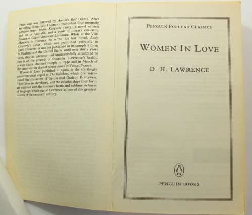 Women In Love by D.H. Lawrence Penguin Classics Softcover Book