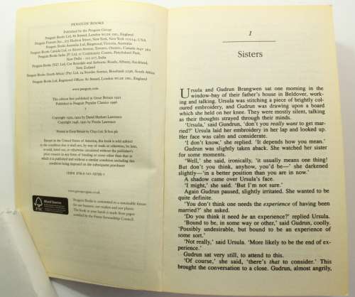 Women In Love by D.H. Lawrence Penguin Classics Softcover Book