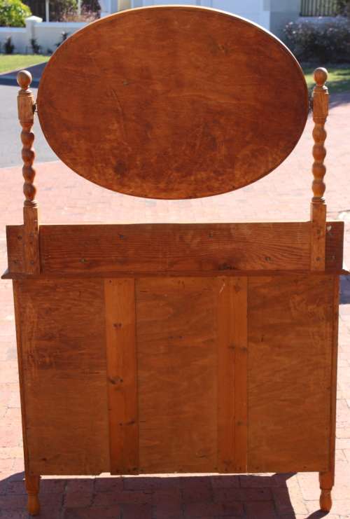 Vintage Oak Dresser with Oval Mirror and 4 Drawers