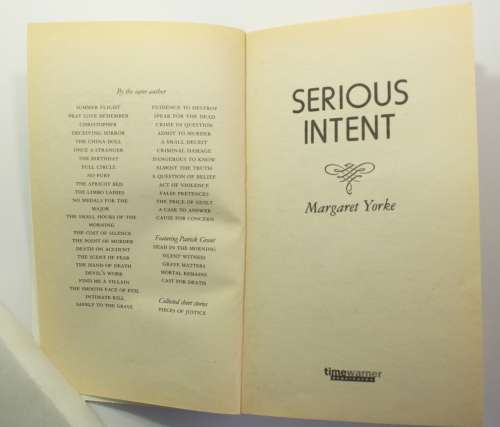 Serious Intent by Margaret Yorke Softcover Book.