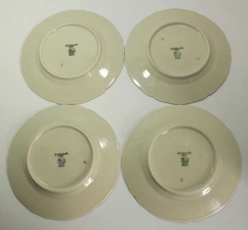 Four Vintage Hutschenreuther Selb Tea Plates, Cream with a Floral Pattern