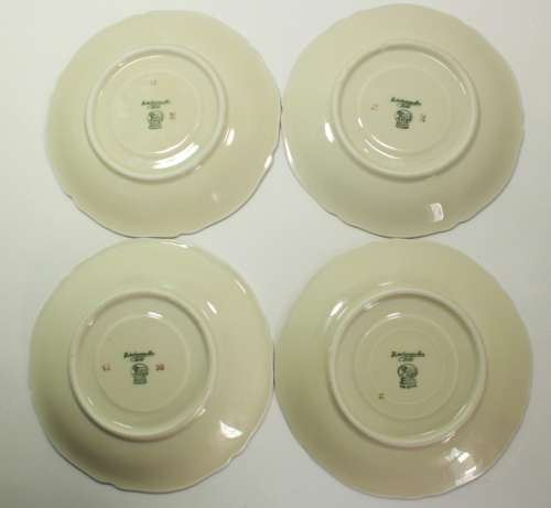 Four Vintage Hutschenreuther Selb Saucers, Cream with a Floral Pattern