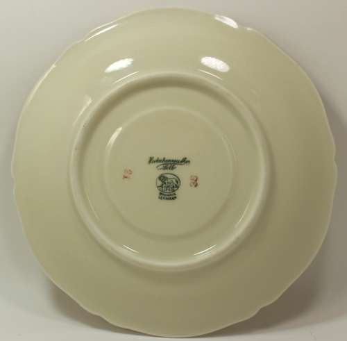 Four Vintage Hutschenreuther Selb Saucers, Cream with a Floral Pattern