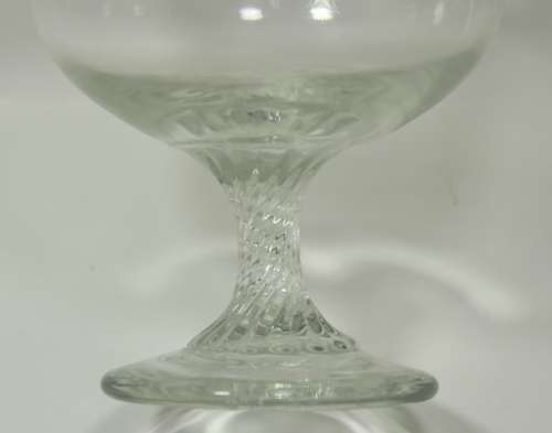 Three Classically Styled Footed Glass Dessert Bowls with Scallop Pattern Edge