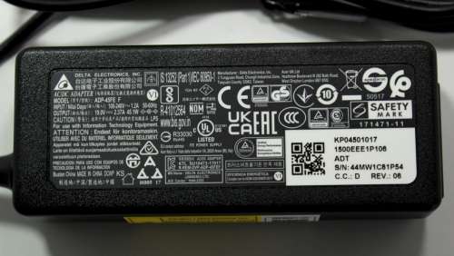 Delta Elec Acer Laptop 45W Power Supply ADF45FE F (2.37Amps Tip3.0/7.7mm)