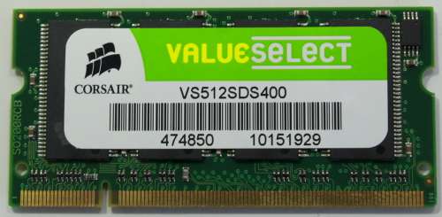 Legacy Corsair Value Select Notebook Memory 512MB DDR1 400MHz