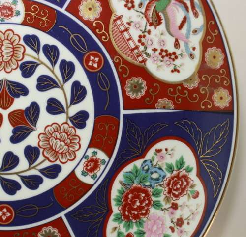 Imari Red, Blue and White Large Decorative Wall Plate