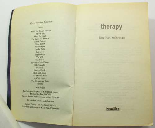 Therapy by Jonathan Kellerman Softcover Book