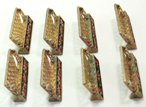 Eight Vintage Brass Table Place Card Holders With 20 Free Standing Name Cards