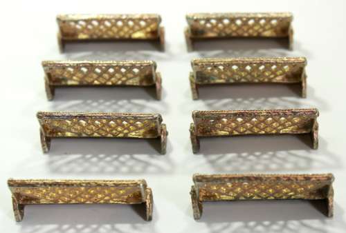 Eight Vintage Brass Table Place Card Holders With 20 Free Standing Name Cards