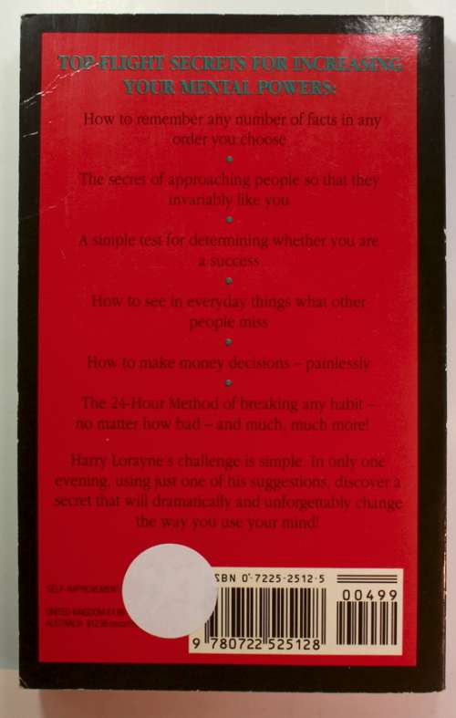 Secrets Of Mind Power by Harry Lorayne Softcover Book