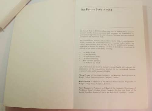 The Female Body In Mind by Edited by M Nasser, K Bairstow, J Treasure Softcover Book