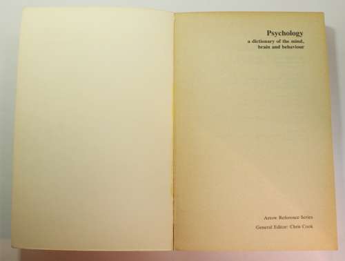 Psychology, A Dictionary Of The Mind, Brain and Behaviour by Dr Chris Evans Softcover Book