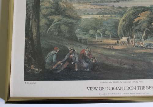 `View Of Durban From The Berea` by T W Bowler Framed Lithographic Print Limited Edition #33/500