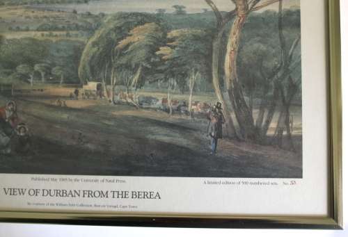 `View Of Durban From The Berea` by T W Bowler Framed Lithographic Print Limited Edition #33/500