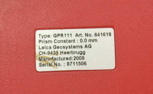 Leica Geosystems GPR111 Prism and Yoke Red-Yellow With Protective Pouch