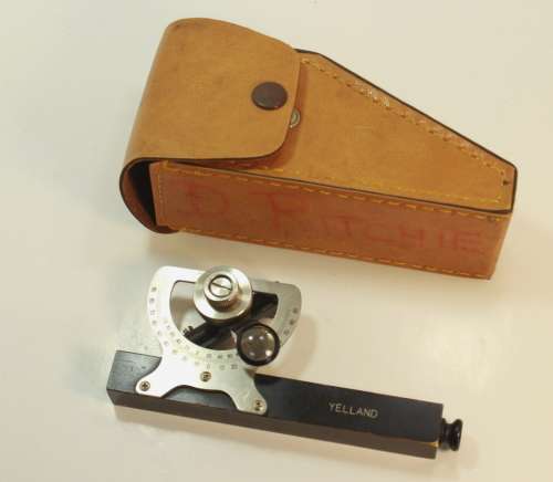 Vintage Yelland Abney Hand Level Pocket Clinometer with Original Leather Case