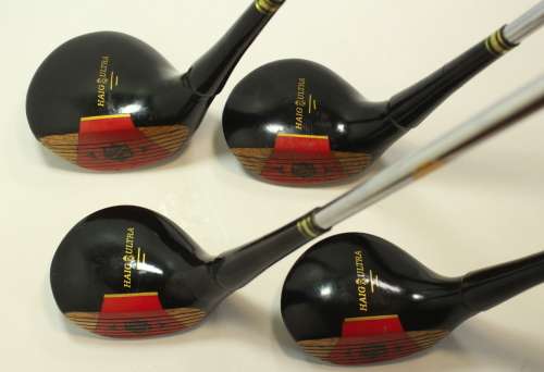 Vintage Set of Walter Hagen Golf Woods Strata Bloc, 1,3,4 and 5 Woods Model 66430
