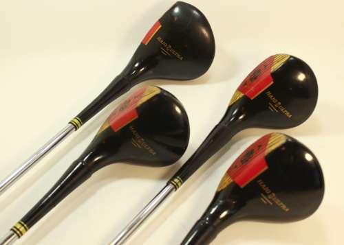 Vintage Set of Walter Hagen Golf Woods Strata Bloc, 1,3,4 and 5 Woods Model 66430