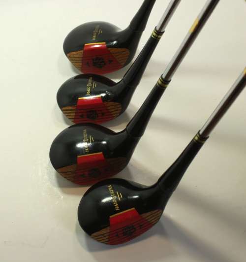 Vintage Set of Walter Hagen Golf Woods Strata Bloc, 1,3,4 and 5 Woods Model 66430