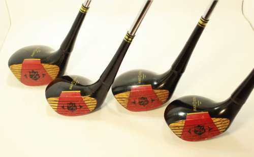 Vintage Set of Walter Hagen Golf Woods Strata Bloc, 1,3,4 and 5 Woods Model 66430