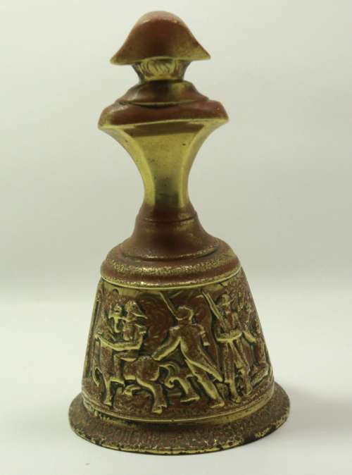 Vintage Napoleon Brass Hand Bell Napoleonic Wars Commemoration (Battles of Wagram and Waterloo)