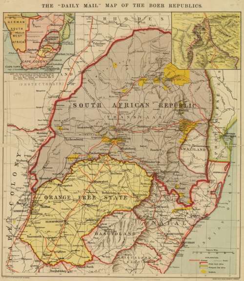 The Daily Mail Transvaal and Orange Free State Map 1899 Digital Download
