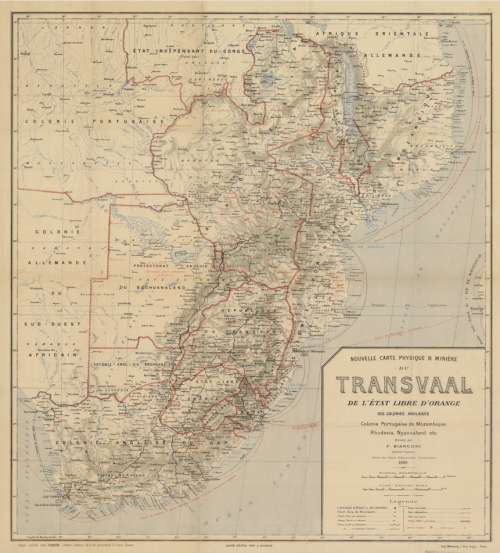 Transvaal and OFS and Southern Africa Physical and Mineral Map F Bianconi 1899 Digital Download