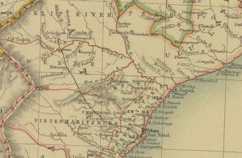 South Africa 1889 Map by John Bartholomew Digital Download