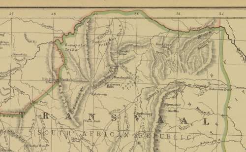 South Africa 1889 Map by John Bartholomew Digital Download