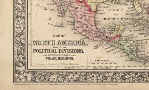 Mitchell`s Map Of North America 1860 Digital Download